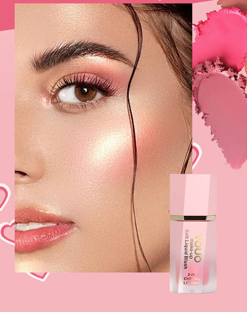 Printing logo Liquid Lip Glaze Lipstick Face Lip Cheek Multi-Functional Two-In-One Blush Four-Piece Set