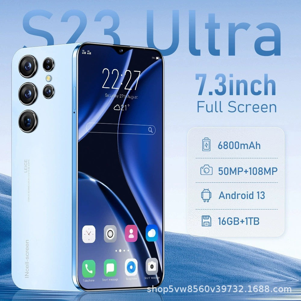 Mobile Phone Inch Straight Board Large Battery1TB Android13System European and American Version16+1TS23Ultra Large Battery Long Battery Life