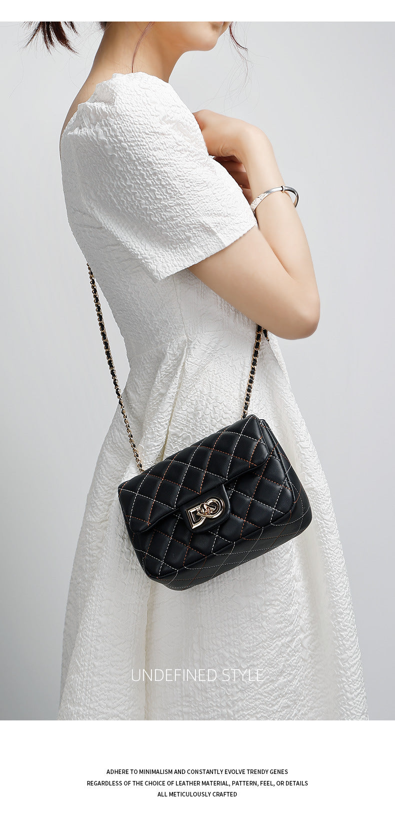 Original Design Quilted Chain Crossbody Bag for Women, Elegant Chanel Style Single Shoulder Bag, Versatile Crossbody Luxury Women's Bag