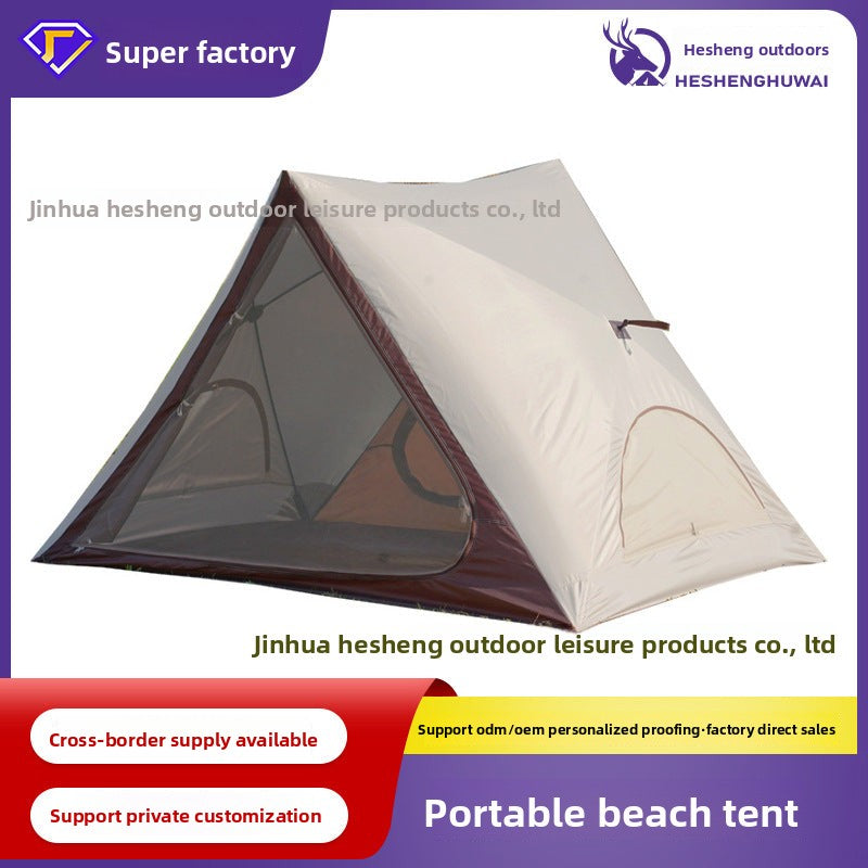 Beach Tent Portable Outdoor Camping Triangle Tent Automatic Quick Open Beach Tent Sun Protection Beach Tent