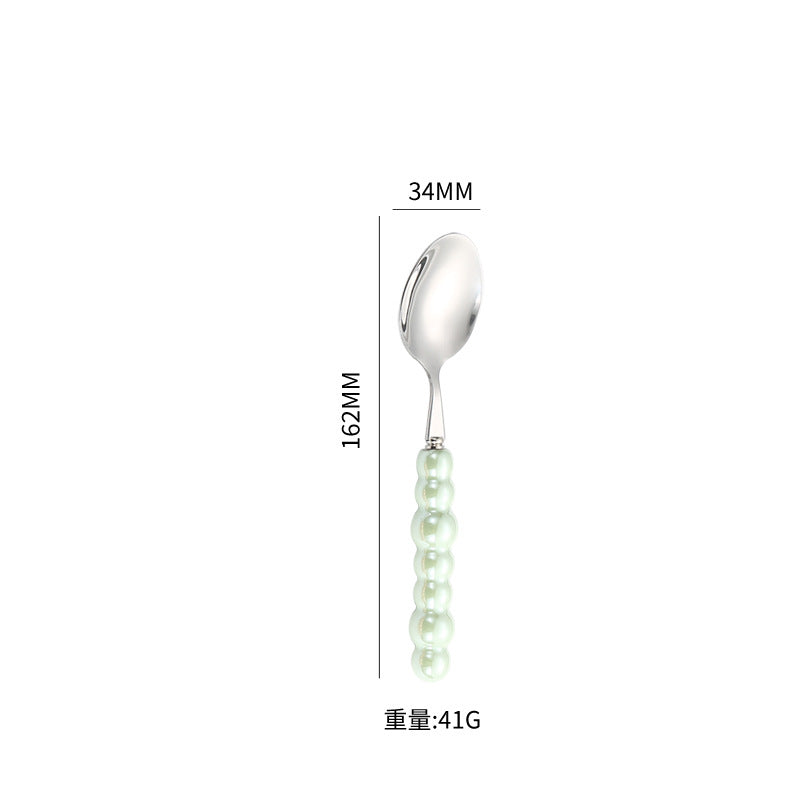 Stainless Steel Tableware Hotel Restaurant Pearl Ceramic Handle Knife Fork Spoon4Set of Western Steak Cutlery