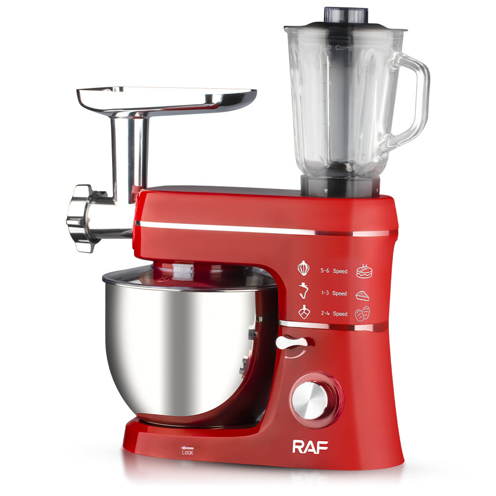RAF European Standard 3-in-1 Chef Machine Multi-Functional Dough Mixer Household Meat Grinder Juicer Food Processor