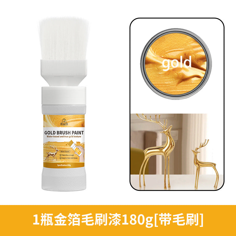 Water-based Gold Leaf Paint Gold Powder Paint gold Art Coating Gold Paint gold Oil Paint Exterior Wall Brand Gold Leaf Brush Paint