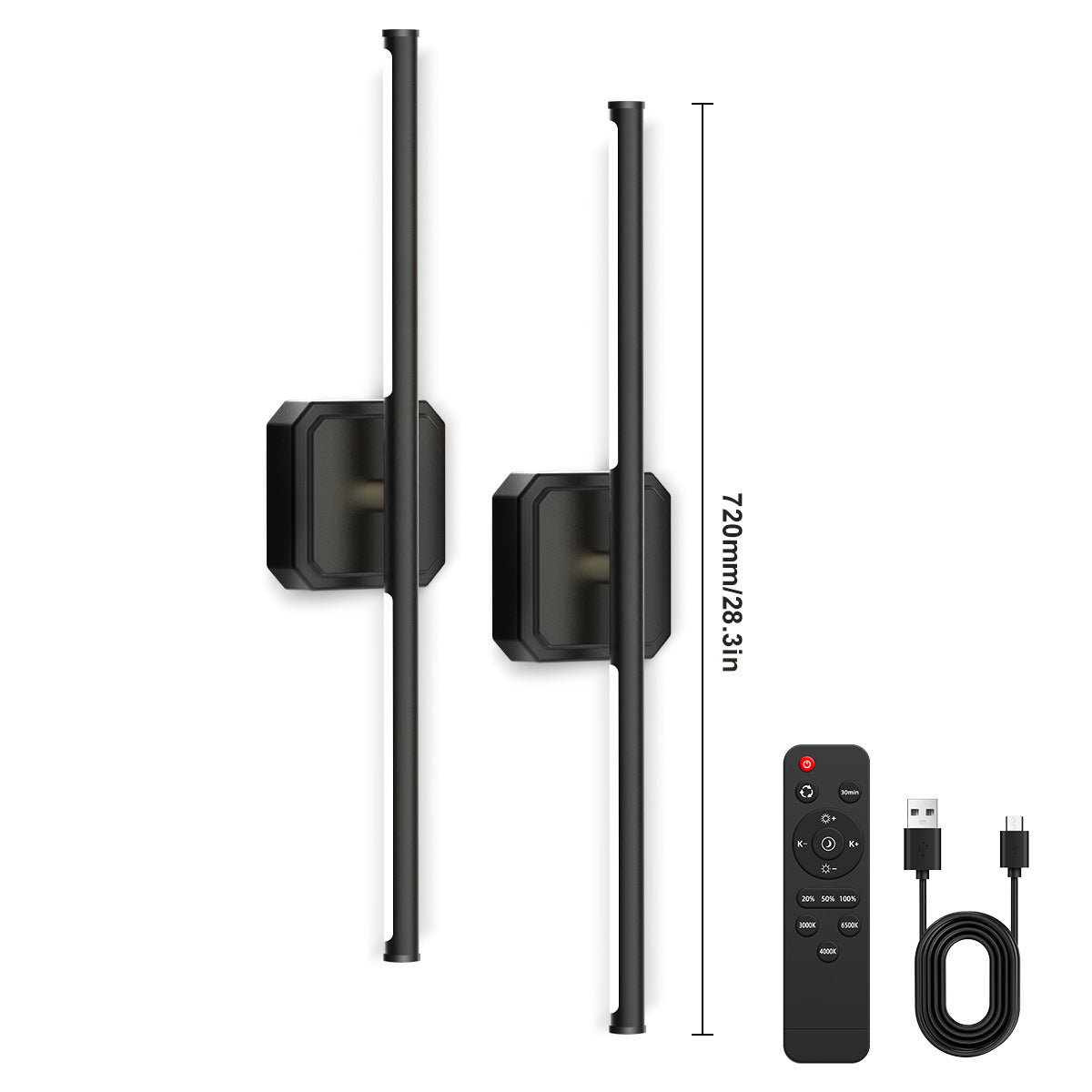 Rechargeable Two-tone Wall Lamp Indoor Wall Lamp Bedroom Bedside Wall Lamp Staircase Wall Lamp No Wiring Wall Lamp Long Strip Wall Lamp