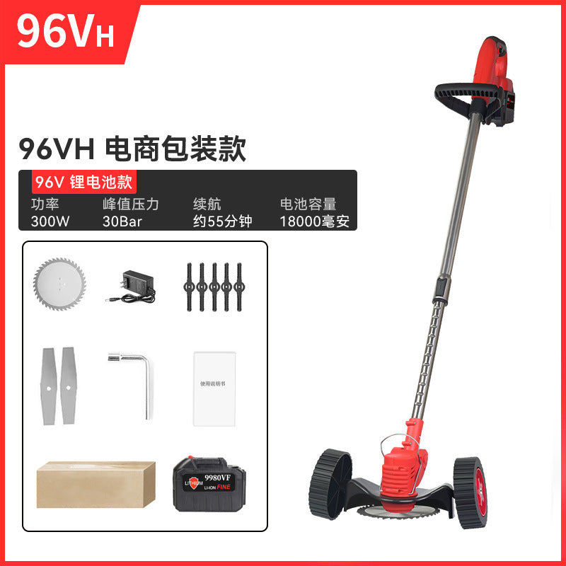 Lithium Battery Lawn Mower Weed Eater Rechargeable Household Grass Trimmer Electric Portable Garden Pruner Cordless