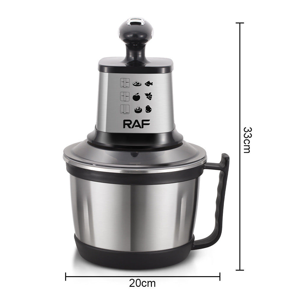 RAF European Standard Stainless Steel Electric Meat Grinder, Vegetable Chopper, Meat Mincer, Household Dual-Speed Food Processor R7705