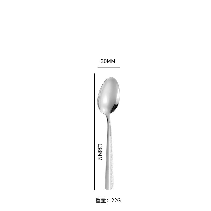 410Stainless Steel Tableware Hotel Restaurant Sand Texture Knife Fork Spoon Tea Spoon24Set of gold Western Steak Knives and Forks