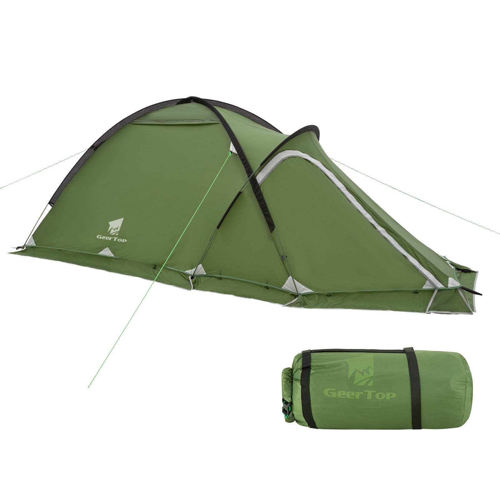 New Mountaineering Tent Double Person Double Layer Aluminum Pole Four Seasons Outdoor Camping Tent Windproof Rainproof Tent One Room One Hall