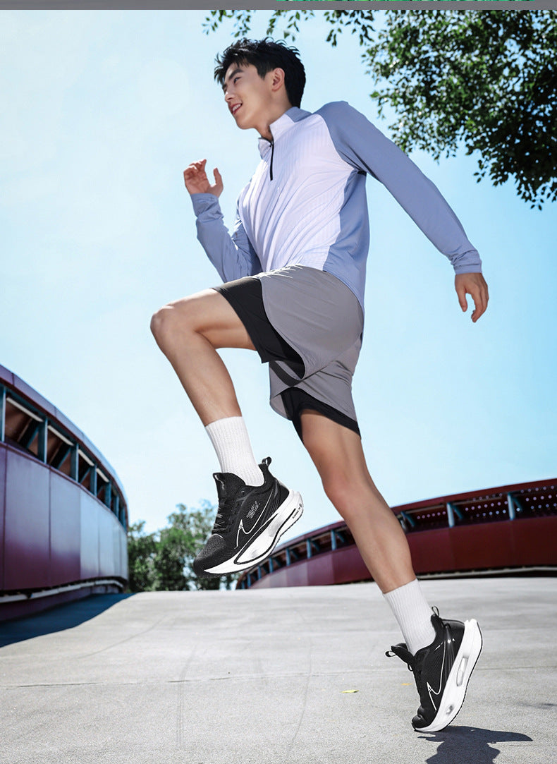 2025New Flying Wing Breathable Shock Absorption Running Shoes Summer Youth Racing Carbon Plate Lightweight Men and Women Sports Shoes