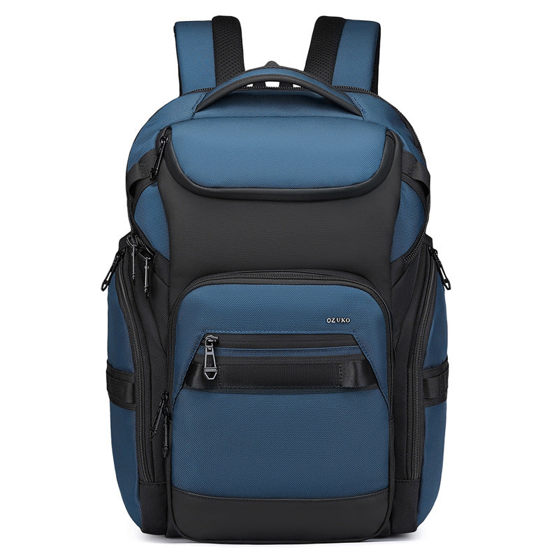 OZUKO Business Backpack Men's Computer Backpack Waterproof Large Capacity Commuting Simple High-end School Bag