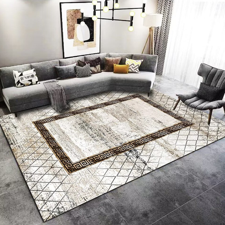 Living Room Carpet Stain Resistant Easy Care Crystal Velvet Carpet Home Sofa Coffee Table Rug Bedroom Wear-Resistant Non-Slip Mat