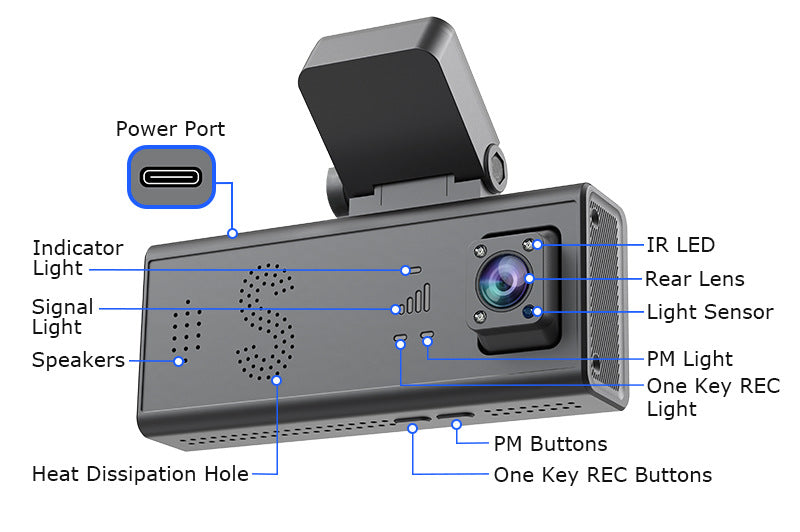 Factory Private Model600Wan Gaoqing4G Double Lens GPS Positioning Vehicle Parking Monitoring Camera Recorder