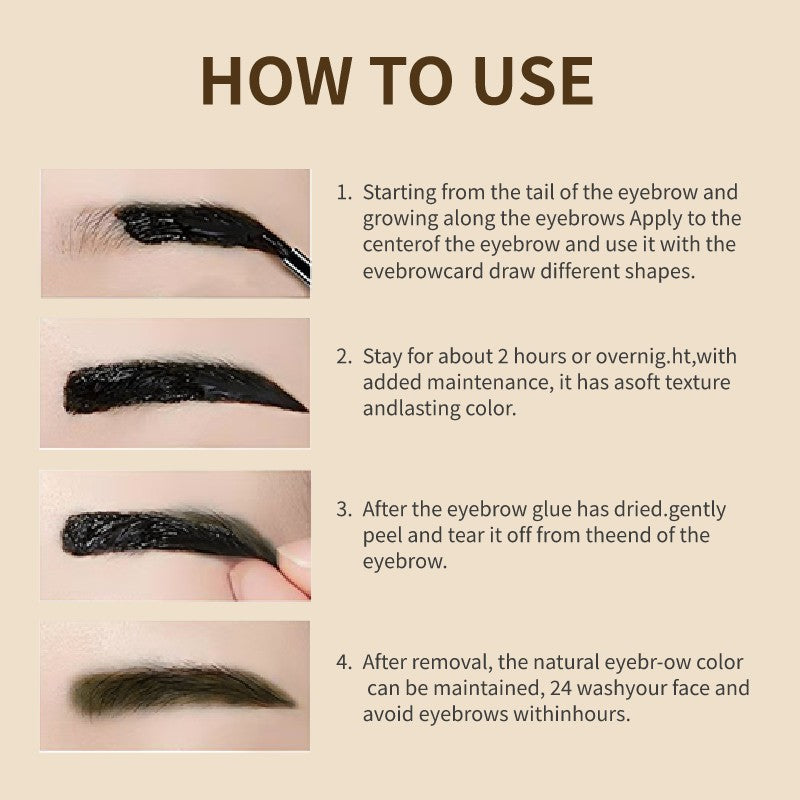 Ouqianya Peel-off Eyebrow Dye Cream Waterproof Sweatproof Long-lasting 3D One-line Eyebrow Packaging