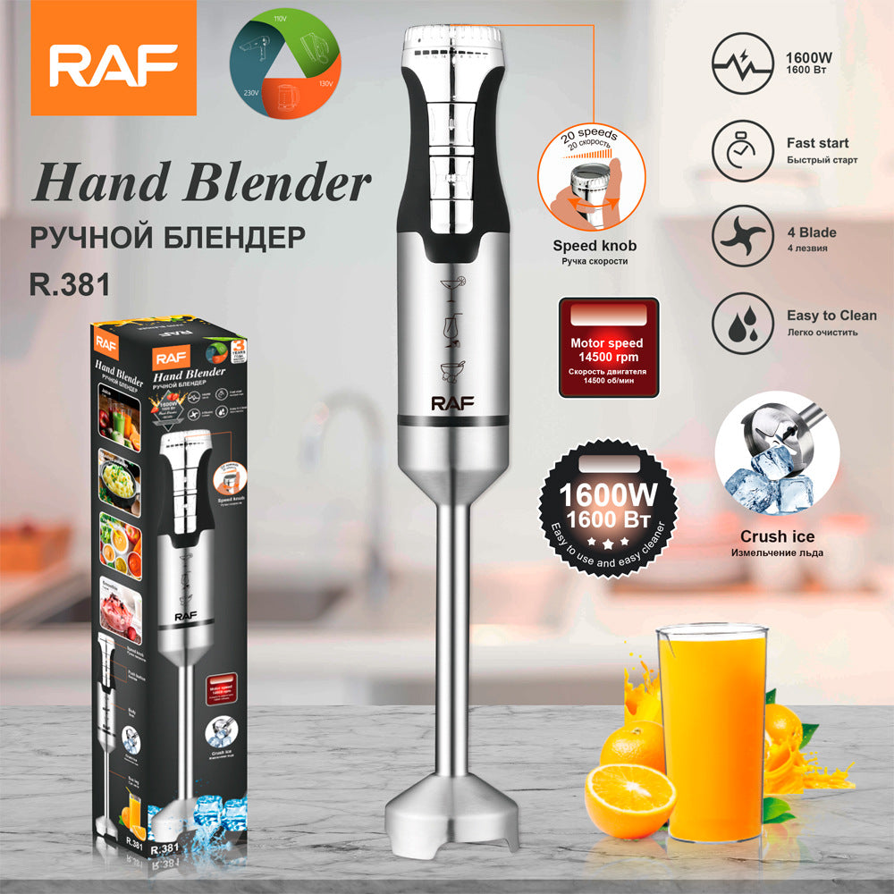 RAF EU Standard Portable Household Food Blender Handheld Electric Stainless Steel Cooking Stick Mixer381