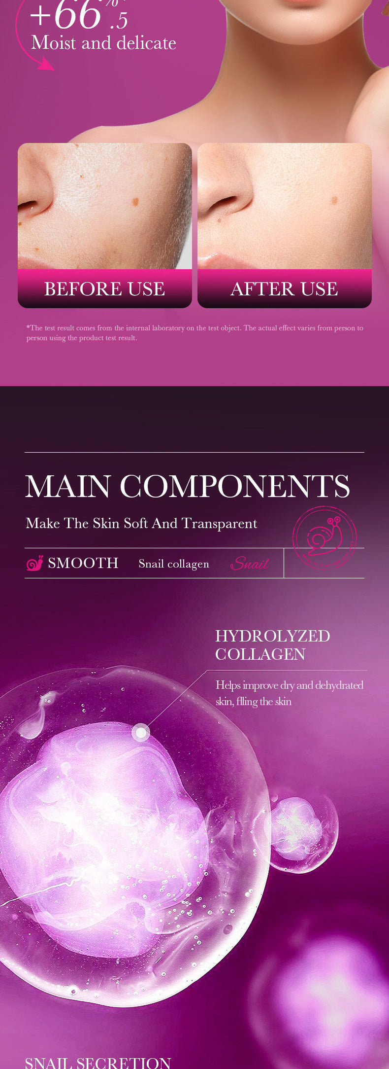 SADOER Snail Restructured Collagen Six-piece Set Moisturizing skin care set  foreign trade wholesale