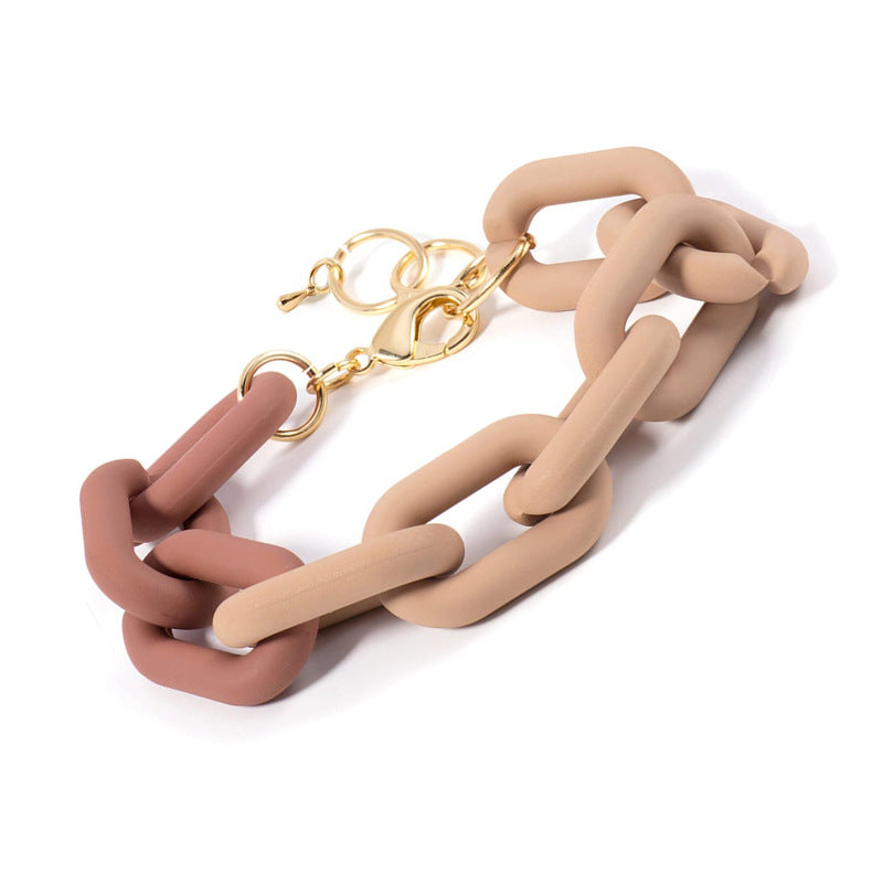 U Chain Bracelet for Women DIY Colorful Simple Resin Bracelet Lobster Clasp Extension Chain Resin Chain Bracelet