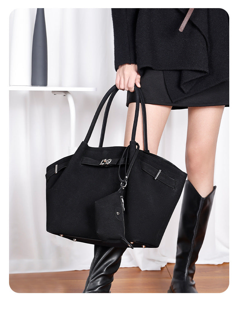 European and American Fashion High-End Handheld Tote Bag for Women New Versatile Trendy Pleated Stylish Single Shoulder Crossbody Bag