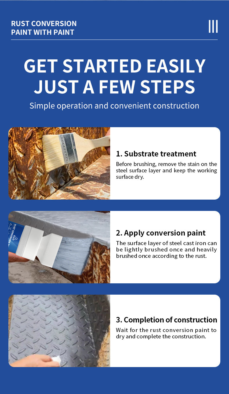 Water-based Anti-rust Paint Metal Paint Rust-free Rust Conversion Paint Color Steel Tile Renovation Rust Fixing Agent Multi-color Conversion Paint