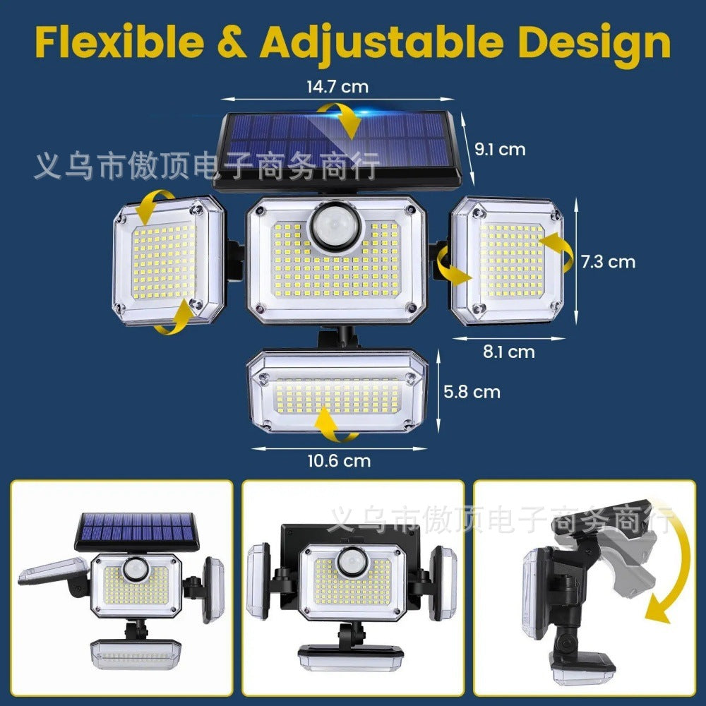 New outdoor solar street light wall light333LED Light Strip Remote Control Garden Waterproof Human Body Sensor Light