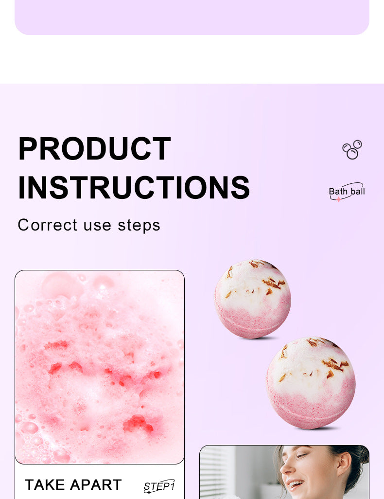Dried Flower Explosive Bath Salt Ball100gSADOER Clean Fragrance Bath Ball  Wholesale