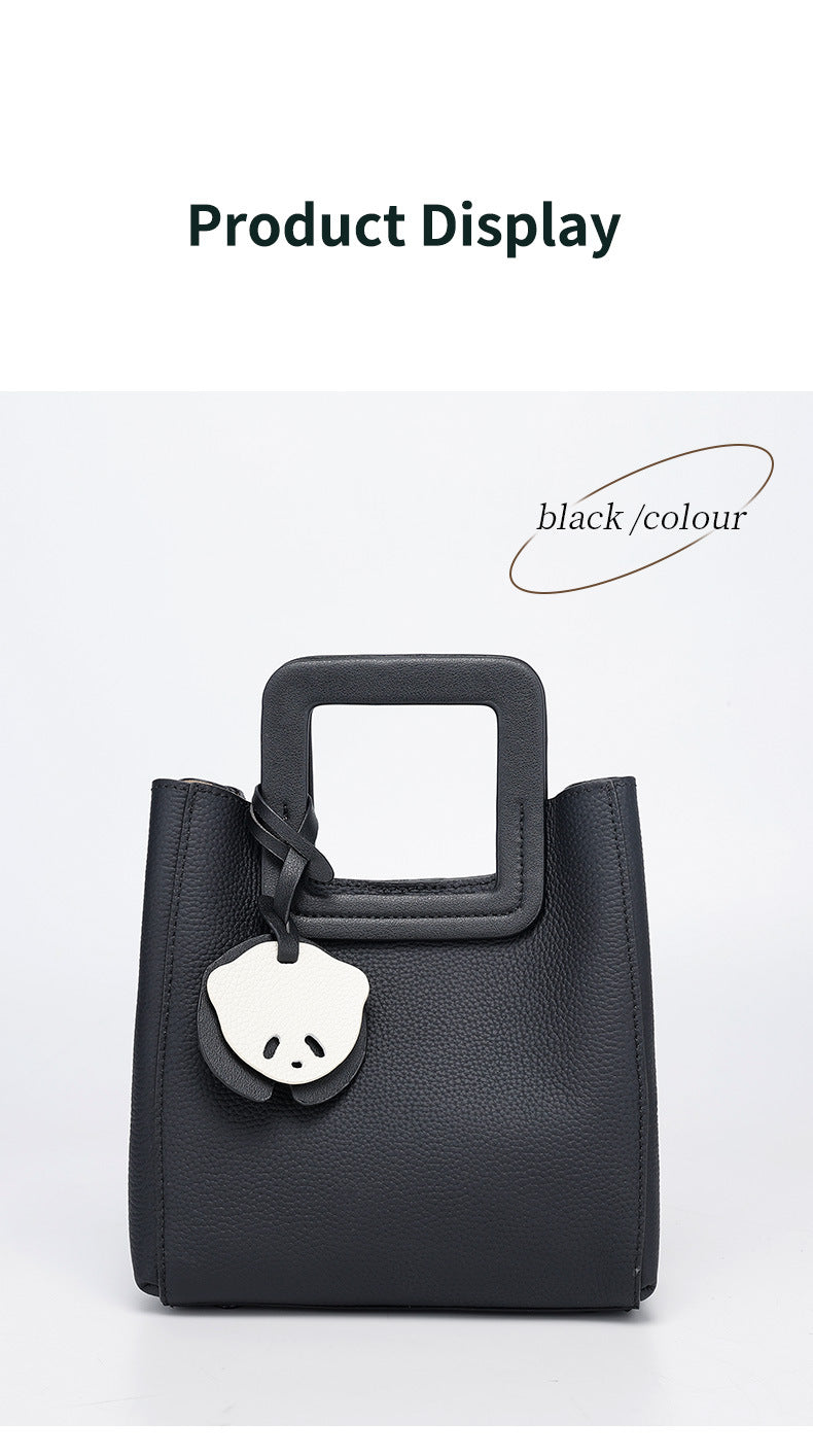 Light Luxury French Style Handheld Small Square Bag for Women, Versatile Shoulder Bag with Small Pendant, Commuter Tote Bag