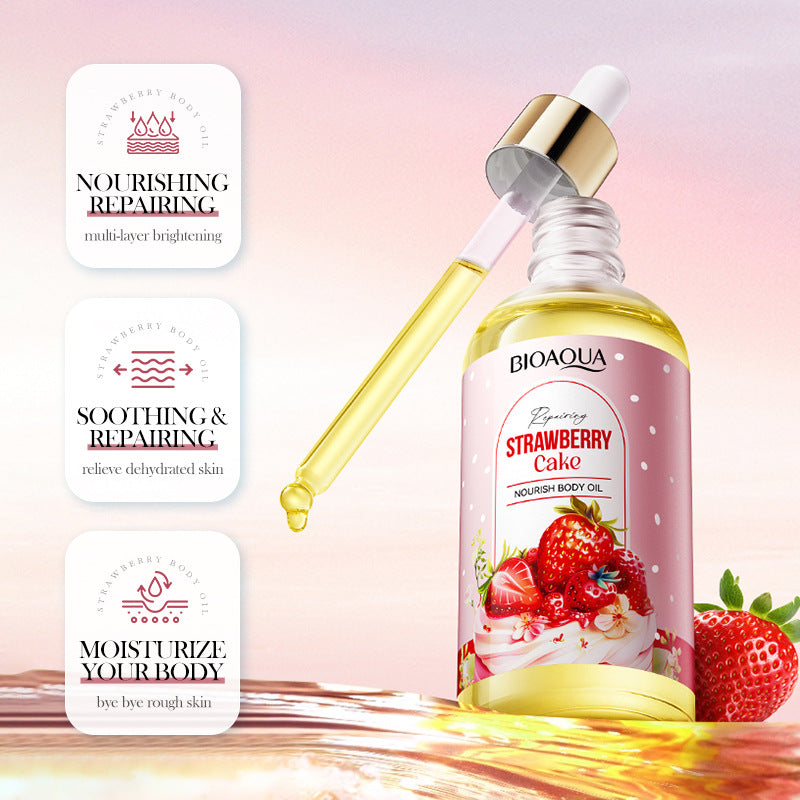 Strawberry Cake Nourishing Body Oil BIOAOUA Moisturizing skin essence  foreign trade wholesale