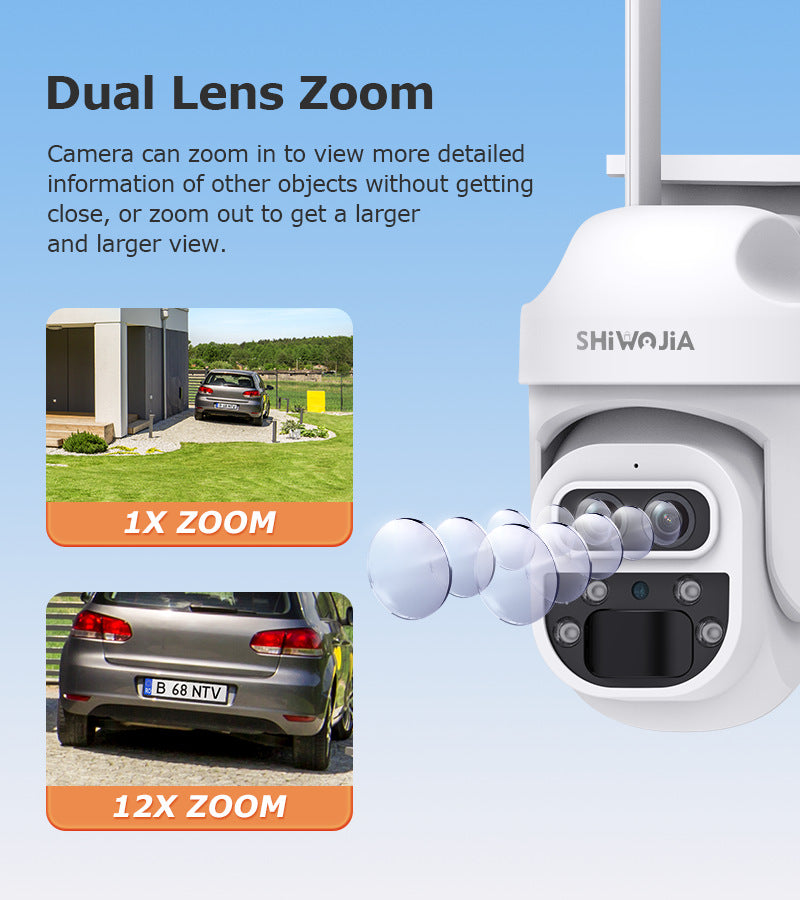 4G Dual Lens Solar Powered Ball Gun12X Zoom Camera Surveillance6001000 Megapixel HD Direct from Manufacturer
