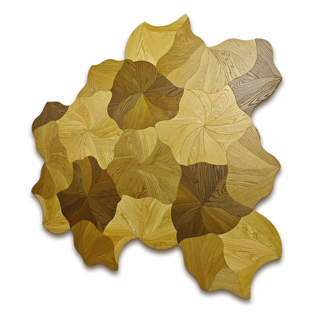 Customizable 12mm Lotus Pattern Oak Laminate Flooring | Decorative Engineered Wood Floor for Luxury Interior Outdoor/Exterior