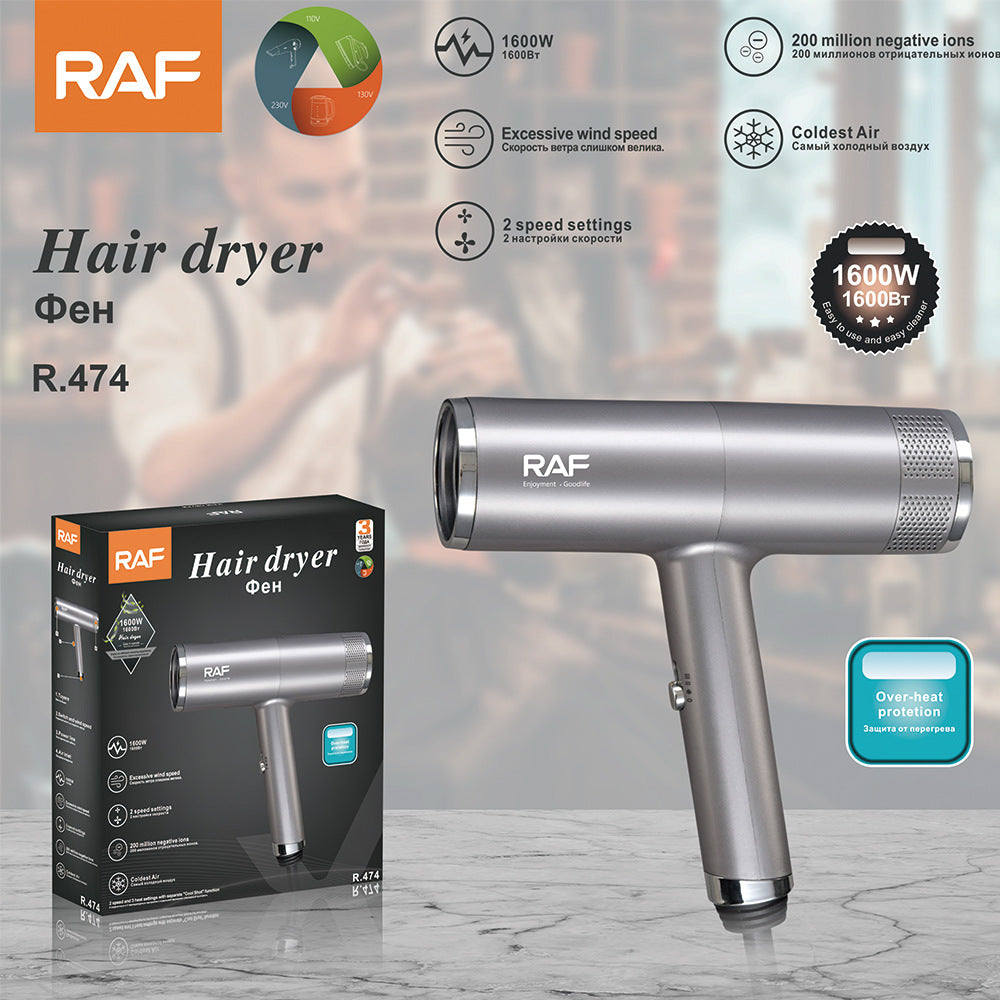 RAF European Standard1600W Hot and Cold Air Hair Dryer High Power Household Hotel Hair Dryer Hair Salon Hair Dryer R.474