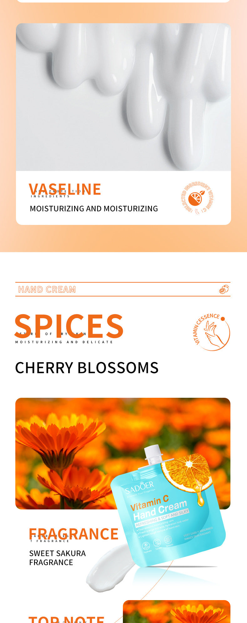 Plant-Based Hand Cream in Sachet SADOER Avocado Aloe Vera Moisturizing Refreshing  Wholesale