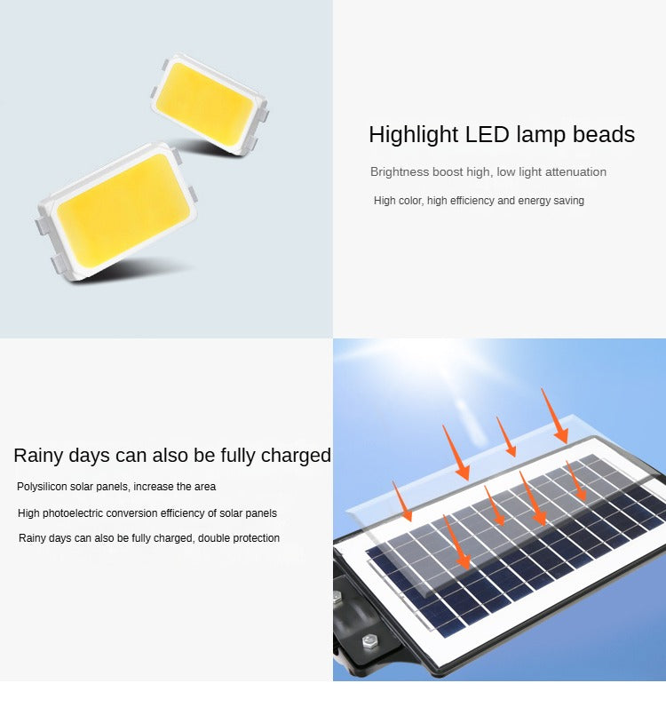 Human Body Induction Waterproof Ip65 Aluminum Outdoor Integrated Solar Street Light