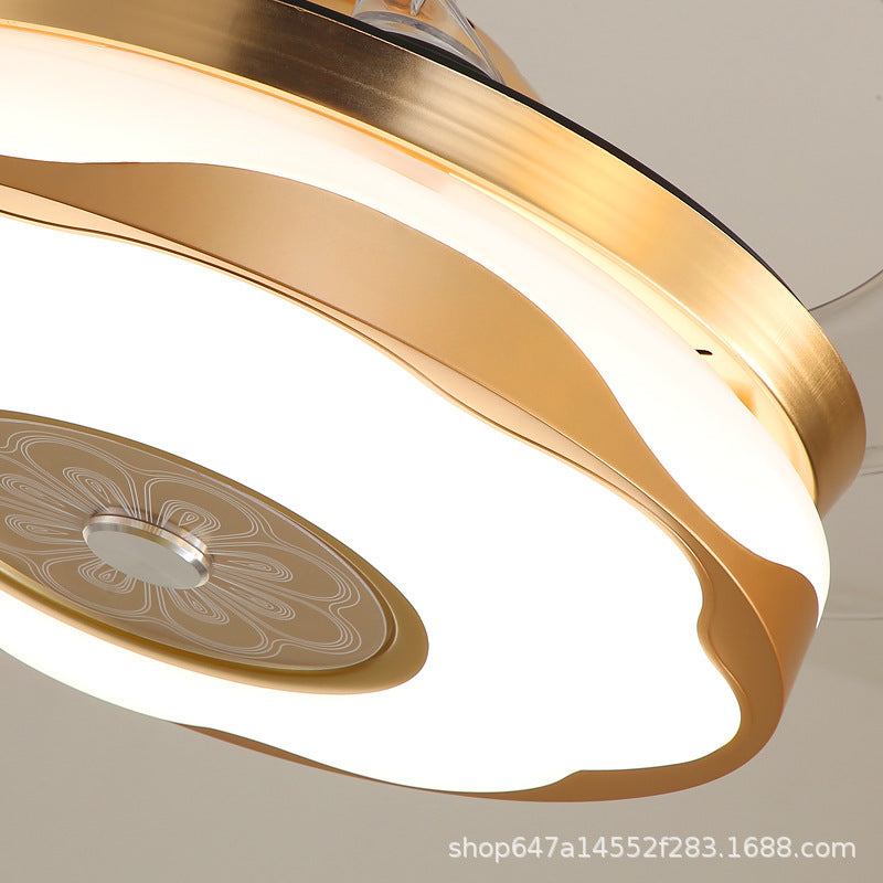 LED Invisible Fan Light for Dining Room and Bedroom, Modern Simple Ceiling Fan with Light, Variable Frequency Fan Light, Invisible
