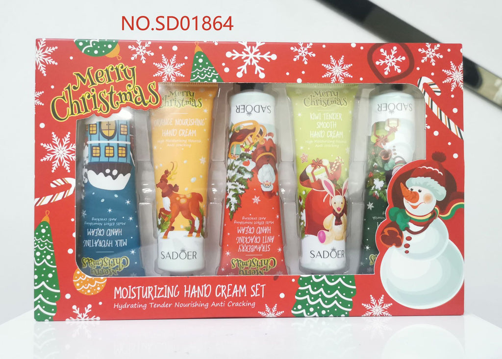 Christmas Moisturizing Anti-Chapped Hand Cream Five-Piece Set SADOER Autumn and winter hand cream  foreign trade wholesale