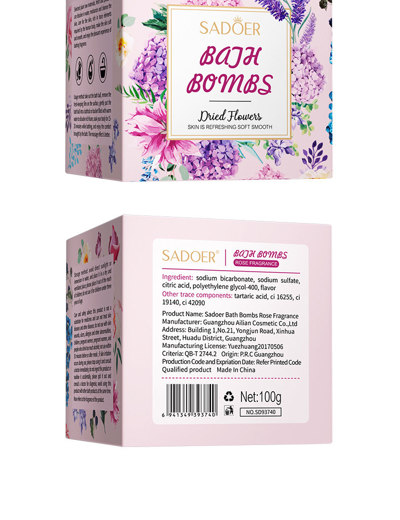 Dried Flower Explosive Bath Salt Ball100gSADOER Clean Fragrance Bath Ball  Wholesale