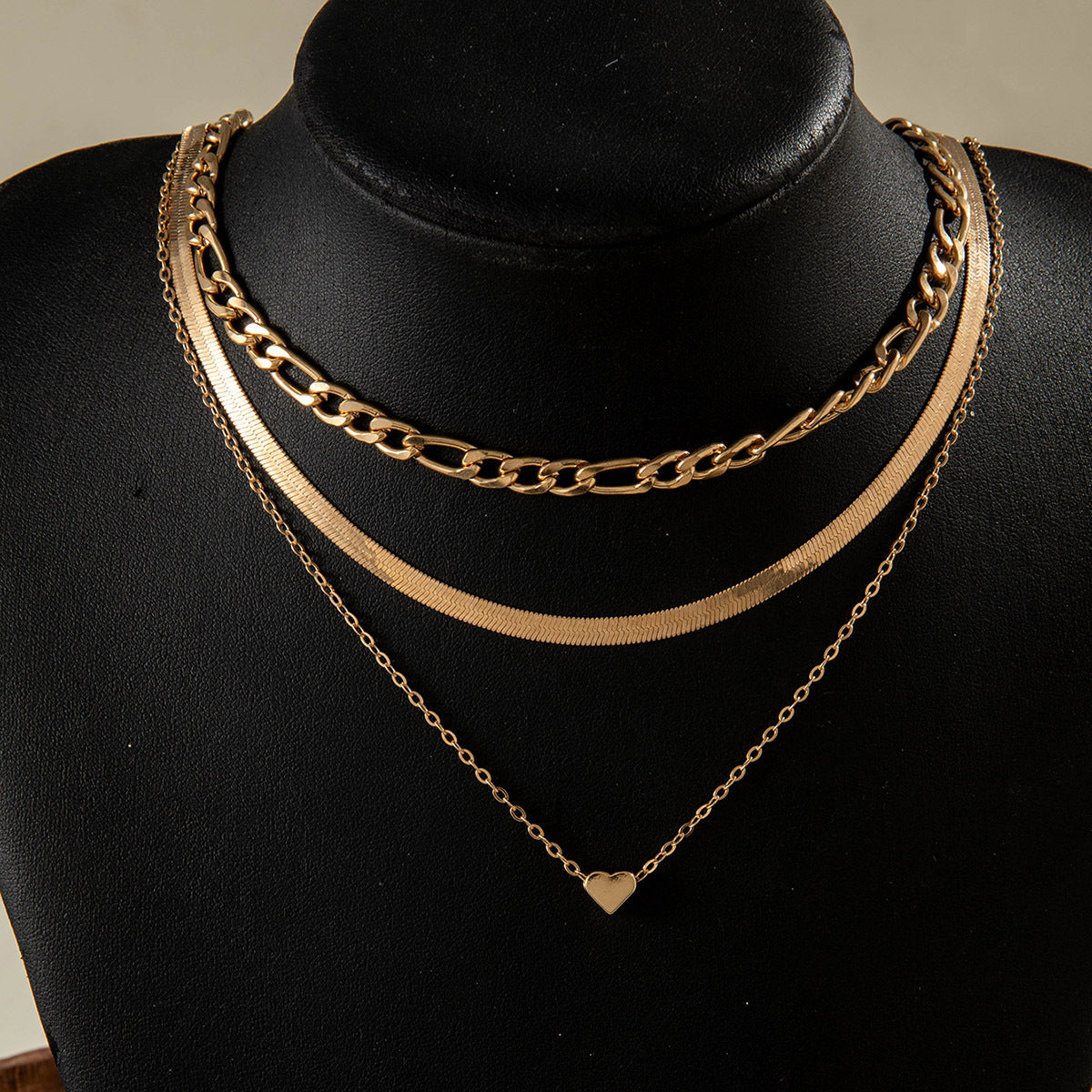 European and American Fashion Collarbone Chain Round Pendant Tassel Multi-layer Stacking Necklace Layered One-word Necklace3Set