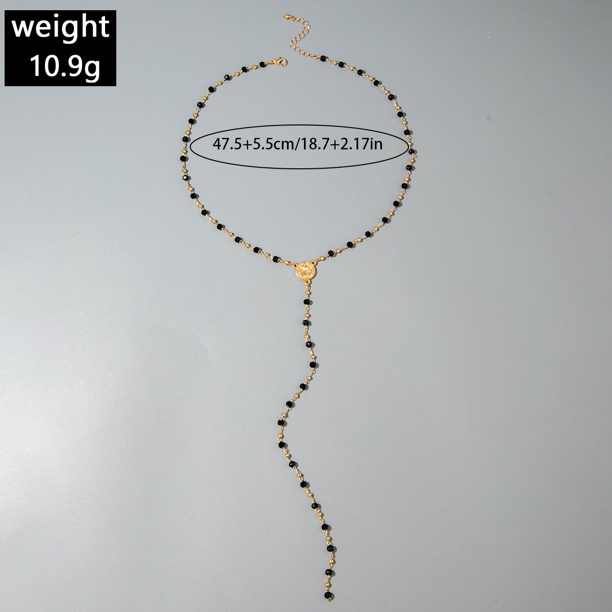European and American Fashion Sense y Women's Tassel Necklace Creative Personality Double Layer Cross Pendant Collarbone Chain Necklace