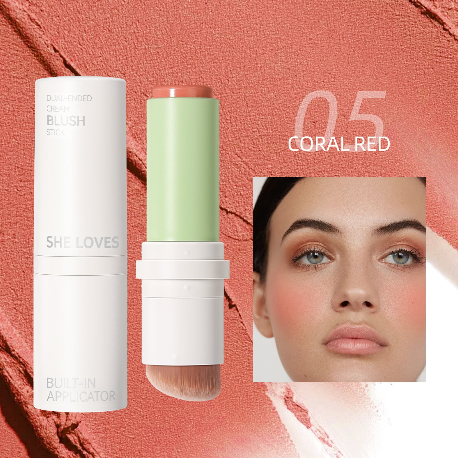 New Product sheloves Blush Stick Long-lasting Natural Color Cream Rouge Low Saturation Expanding Color Makeup