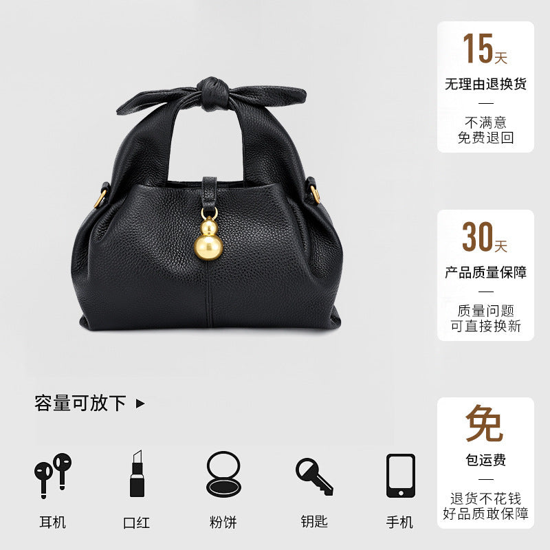 European and American Niche Cloud Dumpling Bag Single Shoulder Crossbody Niche Light Luxury Fashion Design New Single Shoulder Crossbody Genuine Leather Bag