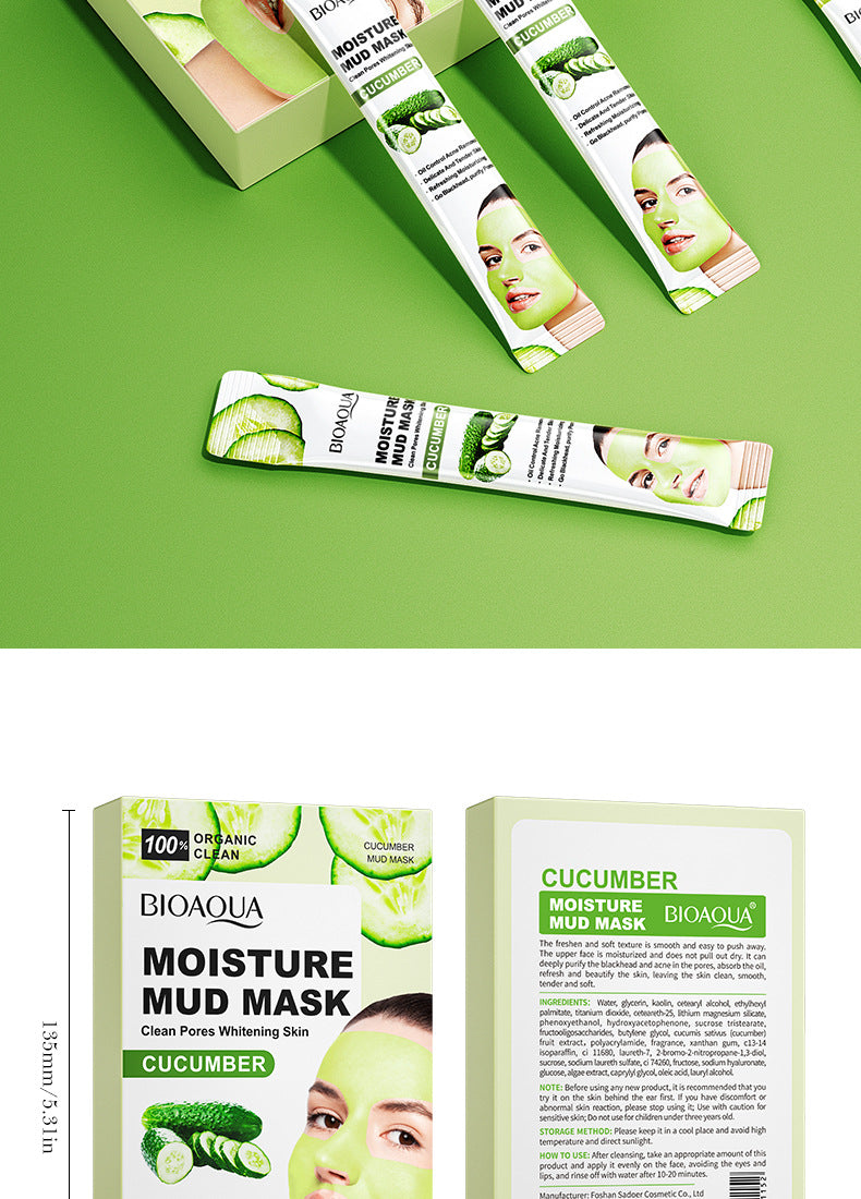 Cleansing Mask BIOAOUA Cucumber Pore Cleansing Smear-On Portable Mud Mask   Wholesale