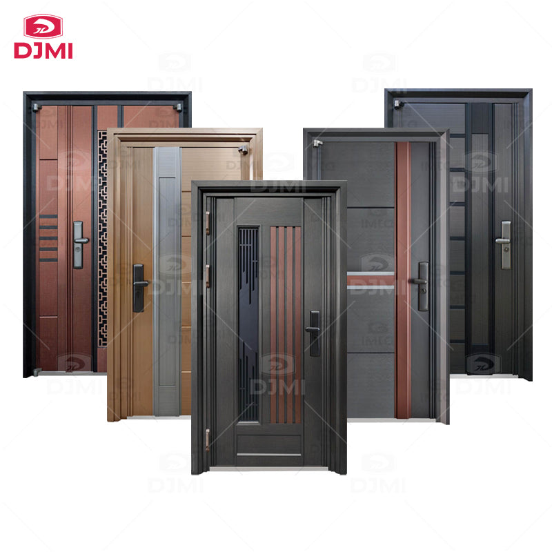 New Modern Italy Design Hot Sale Metal Front Entry Door Cheap Price Exterior Steel Security Entrance Doors for Houses
