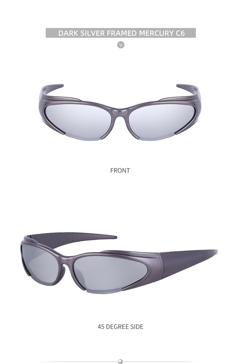 European and American Sports Windproof Cycling Sunglasses for Men and Women Sun Protection Personality Y2K Millennium Sunglasses Glasses Glasses