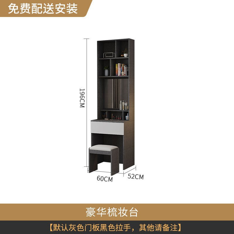 Modern Simple Wardrobe with Swing Doors, Storage Wardrobe with Dressing Table, Shelves, Side Cabinet, Bedroom Wardrobe, Entryway Installation