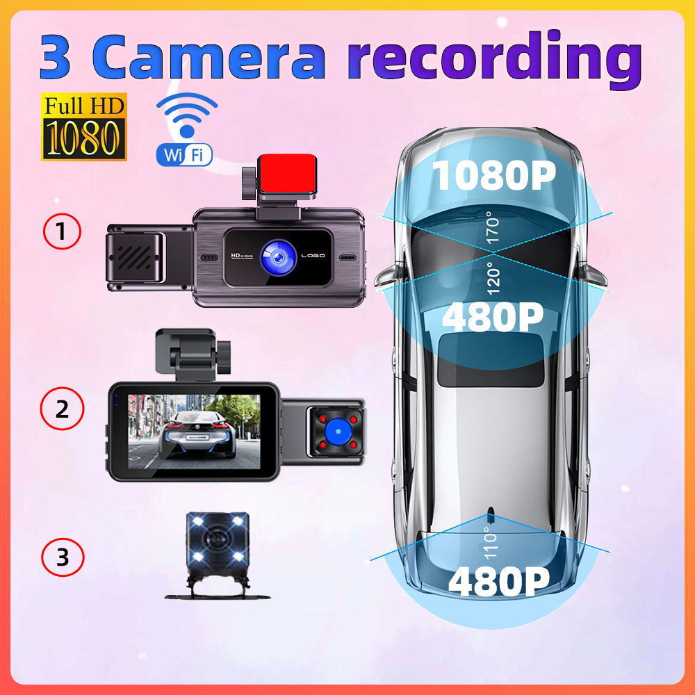 s15New3Inch Driving Recorder1080P WiFi Mobile Phone Interconnect Car Recording Reversing Image