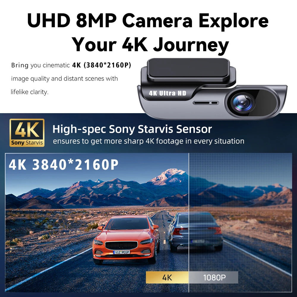 K05New4K Driving Recorder Mobile Phone Interconnection WIFI HD Night Vision Installation-Free Car Recorder