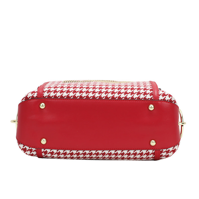 New European and American Trendy Fashion Simple Personality Elegant Versatile Plaid Single Shoulder Handbag Crossbody Women's Bag