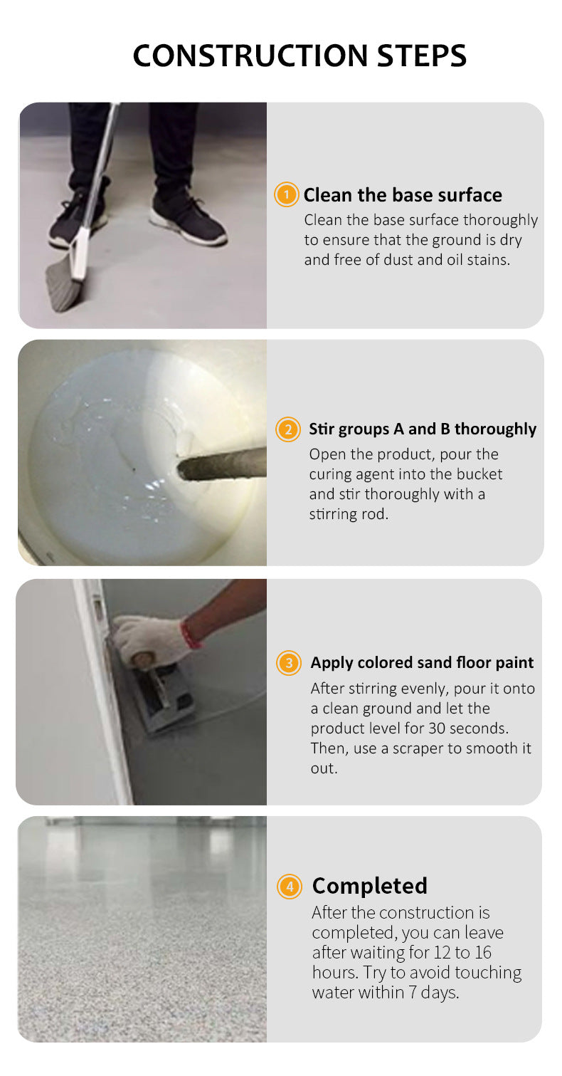 Epoxy Color Sand Self-Leveling Floor Paint Cement Tile Floor Wear-Resistant Non-Slip Imitation Marble Pattern Floor Paint Manufacturer