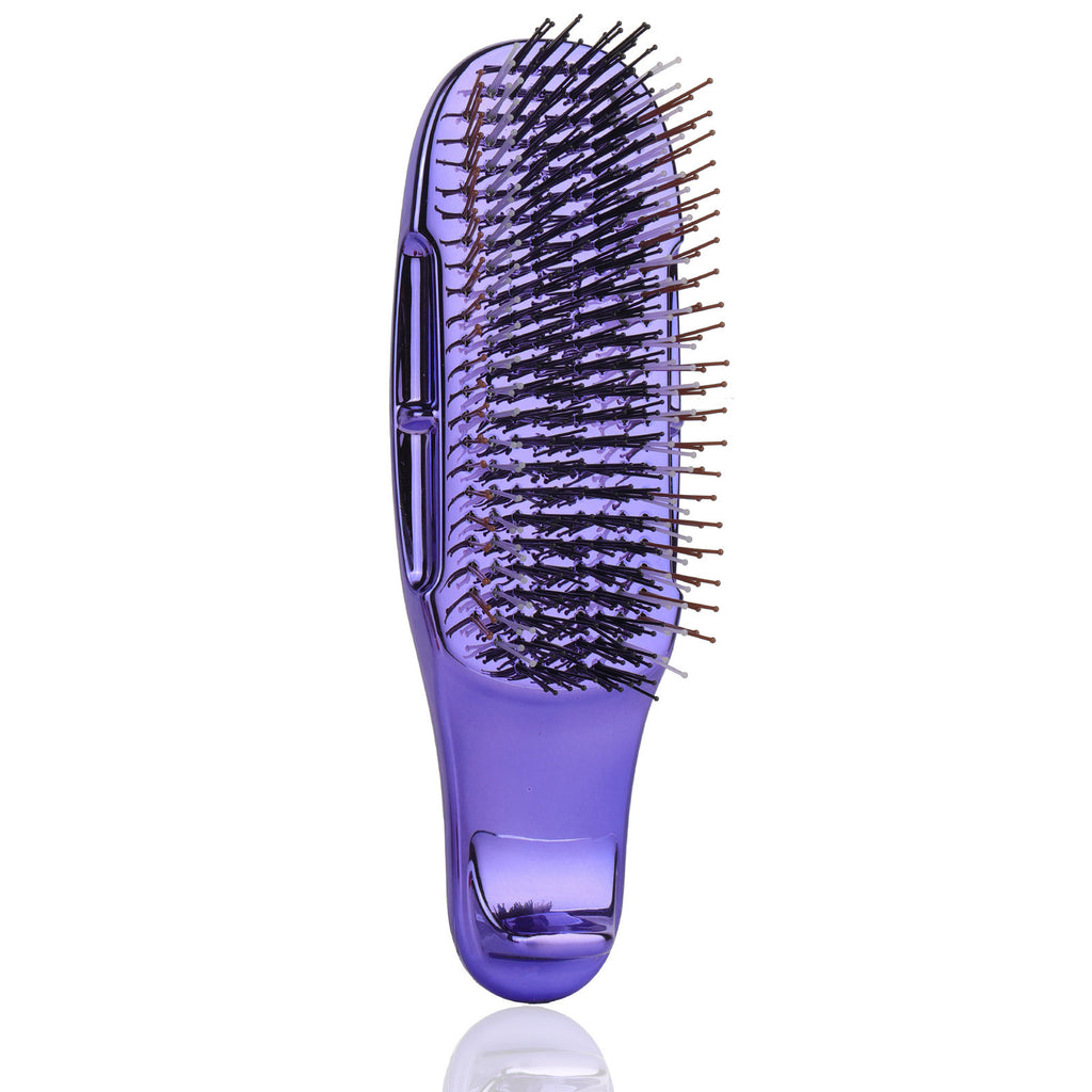 Cross-Border Electroplated Meridian Massage Comb Round Bead Three-Stage Comb Teeth Smooth Hair Anti-Tangle Dry and Wet Dual-Use Fine Needle Portable Comb