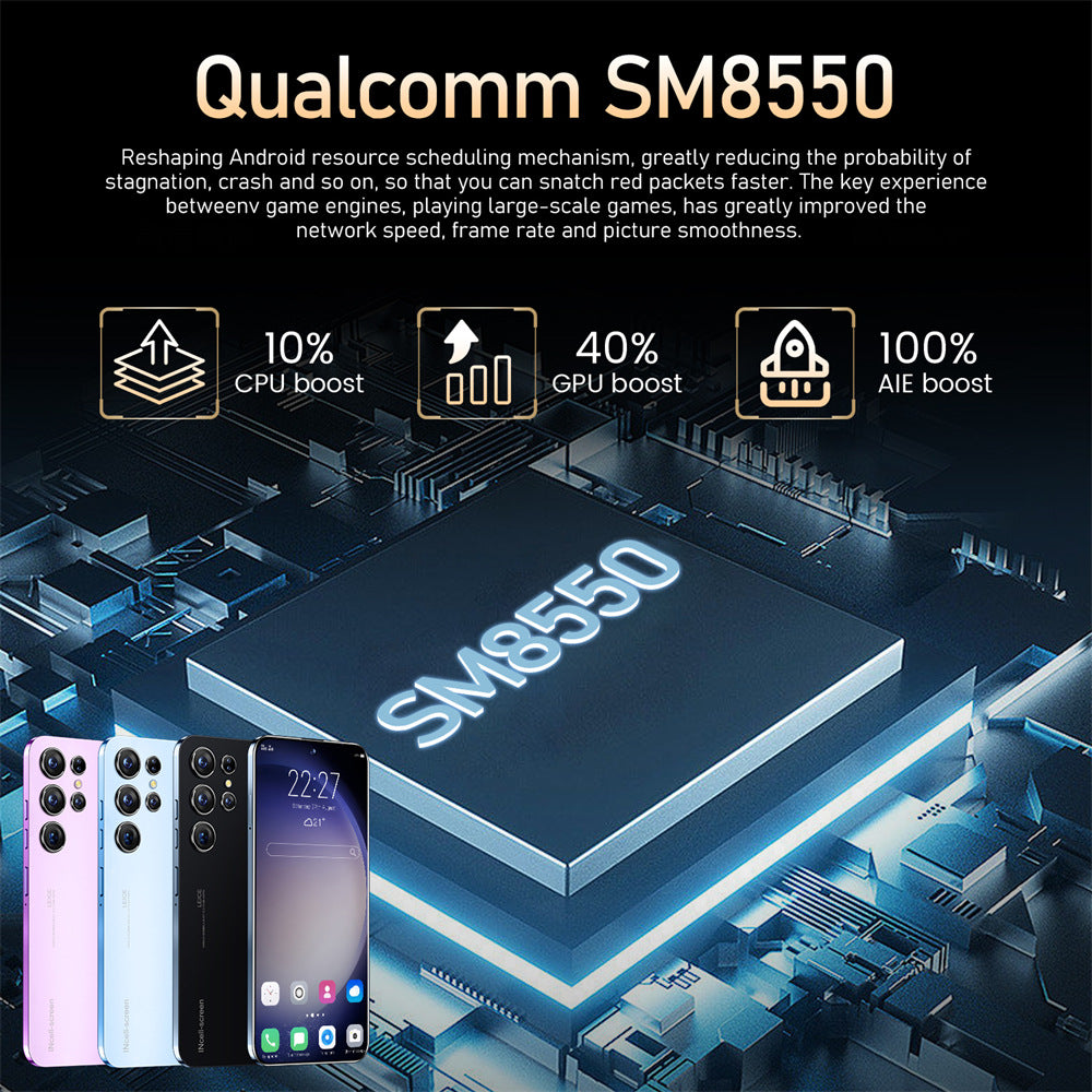 Mobile Phone S23+Ultra True4G Perforated Mesh7.380010,000 Pixels8+256G Super Large Screen