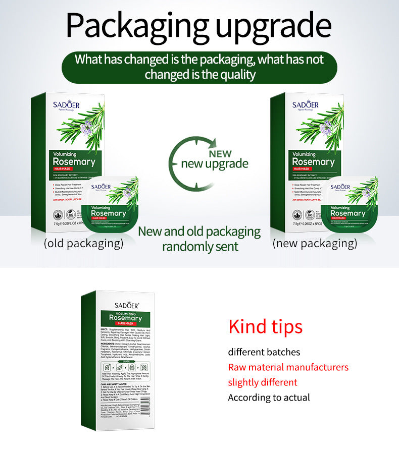 Rosemary Hair Mask SADOER Little Pudding Frizz and Split Ends Smoothing Conditioner Wholesale