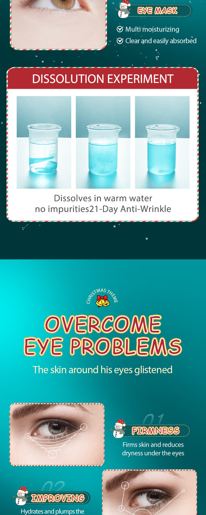 Christmas Blueberry Collagen Eye Mask SADOER Moisturizing Eye Mask Cross-Border Wholesale